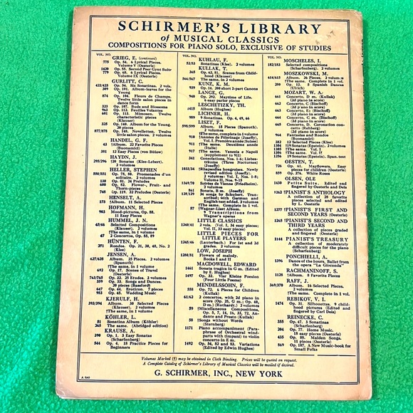 Vtg Schirmer’s Library Piano Sheet Music (3) - Picture 7 of 7
